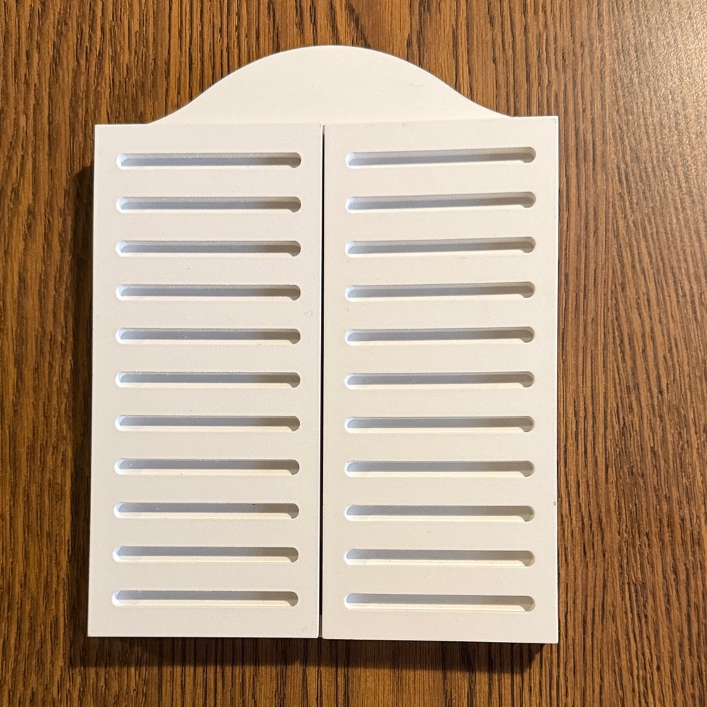 White shutter chalkboard